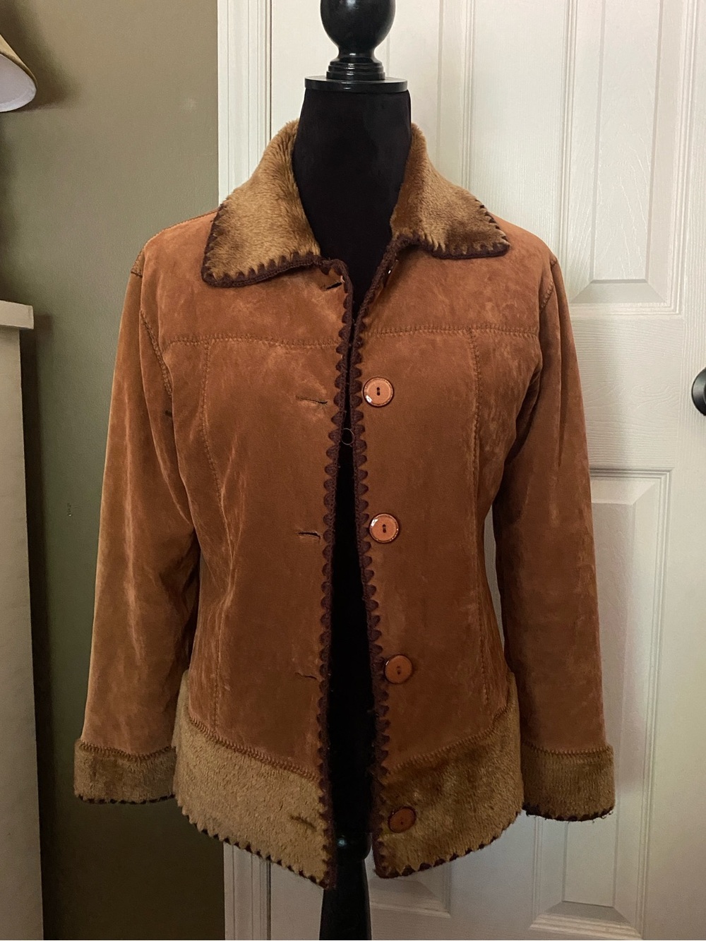 Vintage Brown Suede Jacket - Women Size M